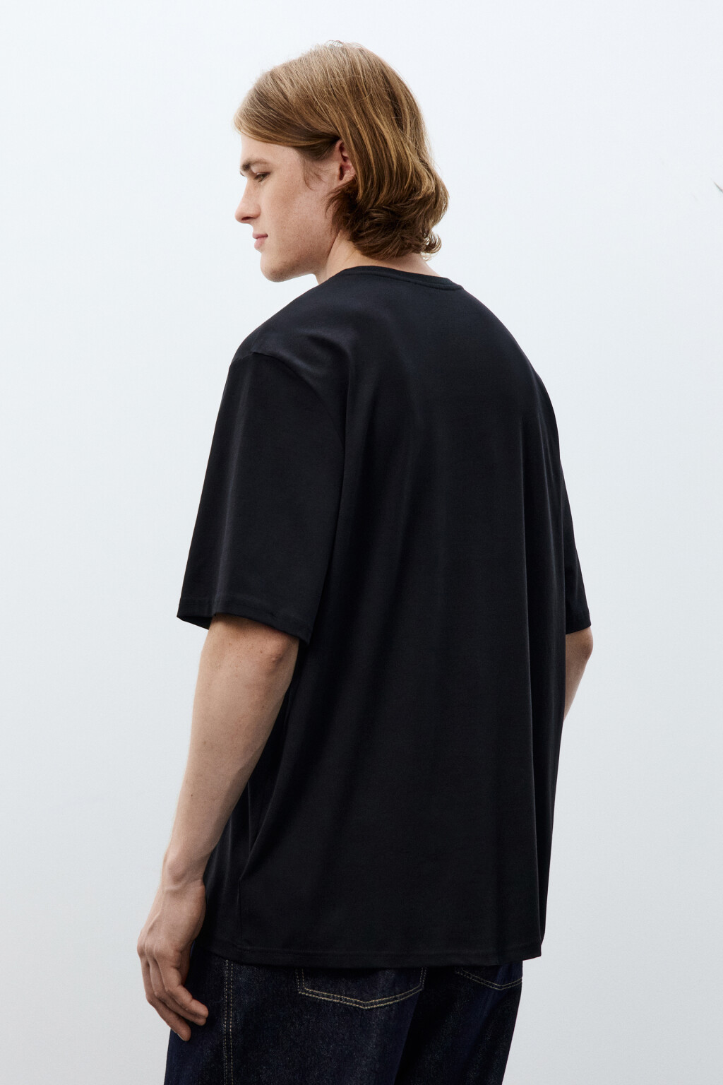 Футболка хлопковая базовая - цвет черный - 3