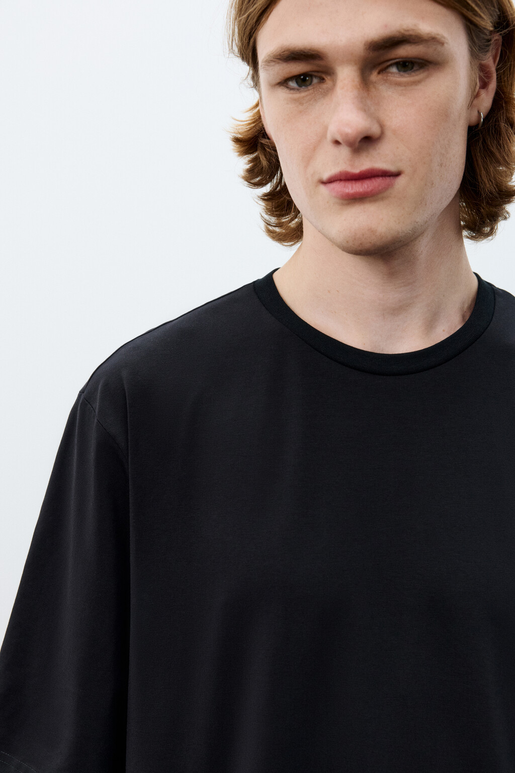 Футболка хлопковая базовая - цвет черный - 5