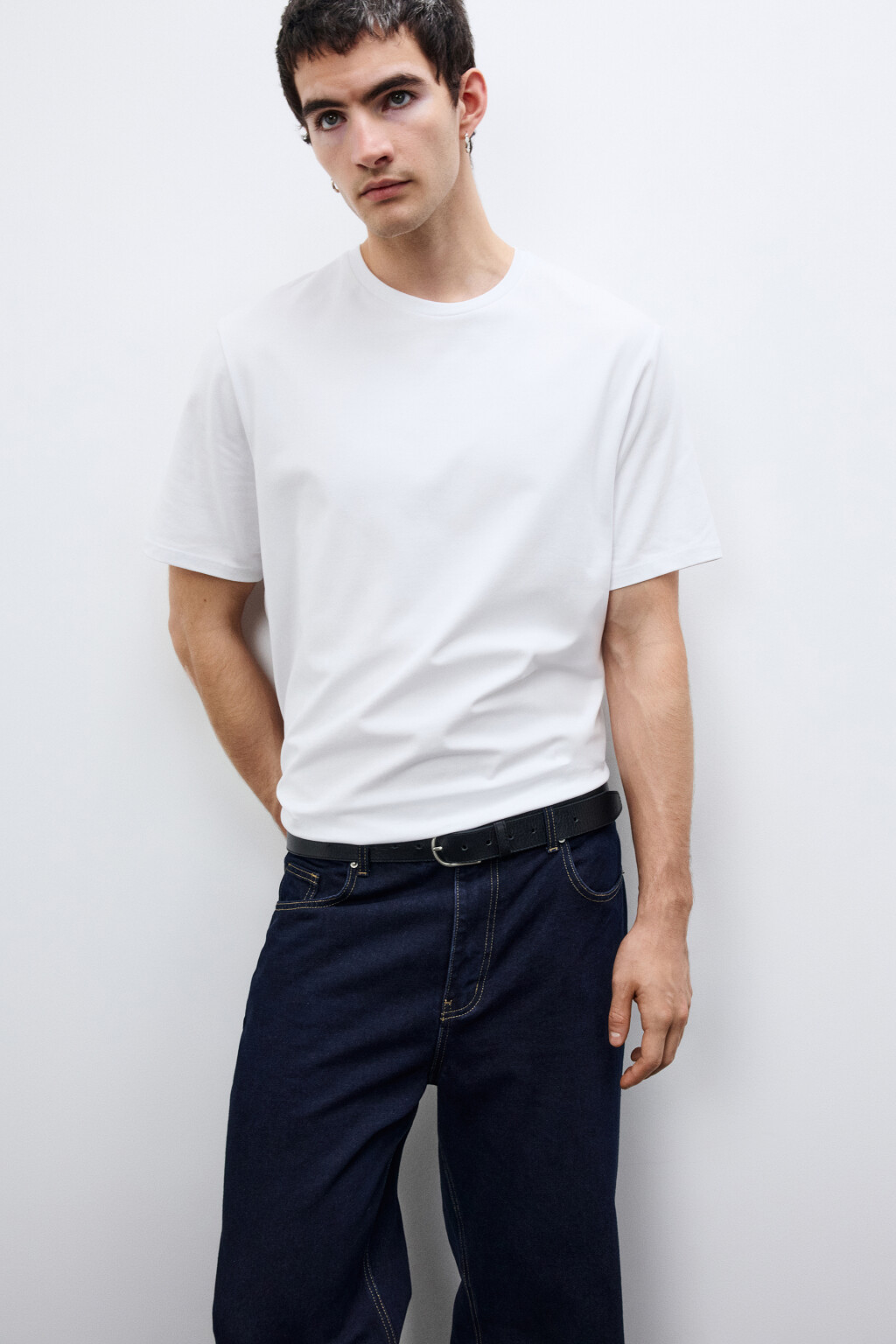 Футболка хлопковая базовая - цвет белый - 1