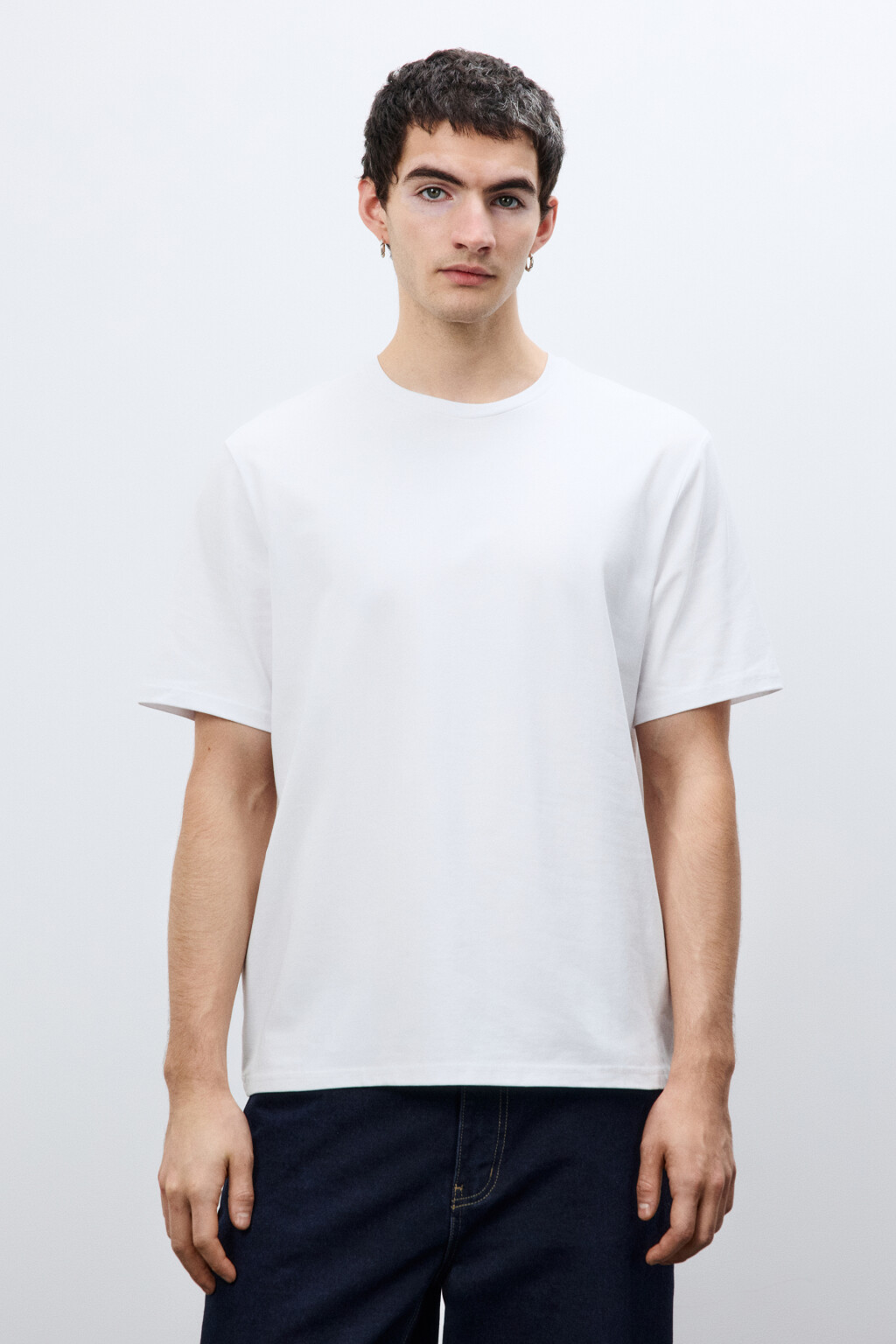 Футболка хлопковая базовая - цвет белый - 2