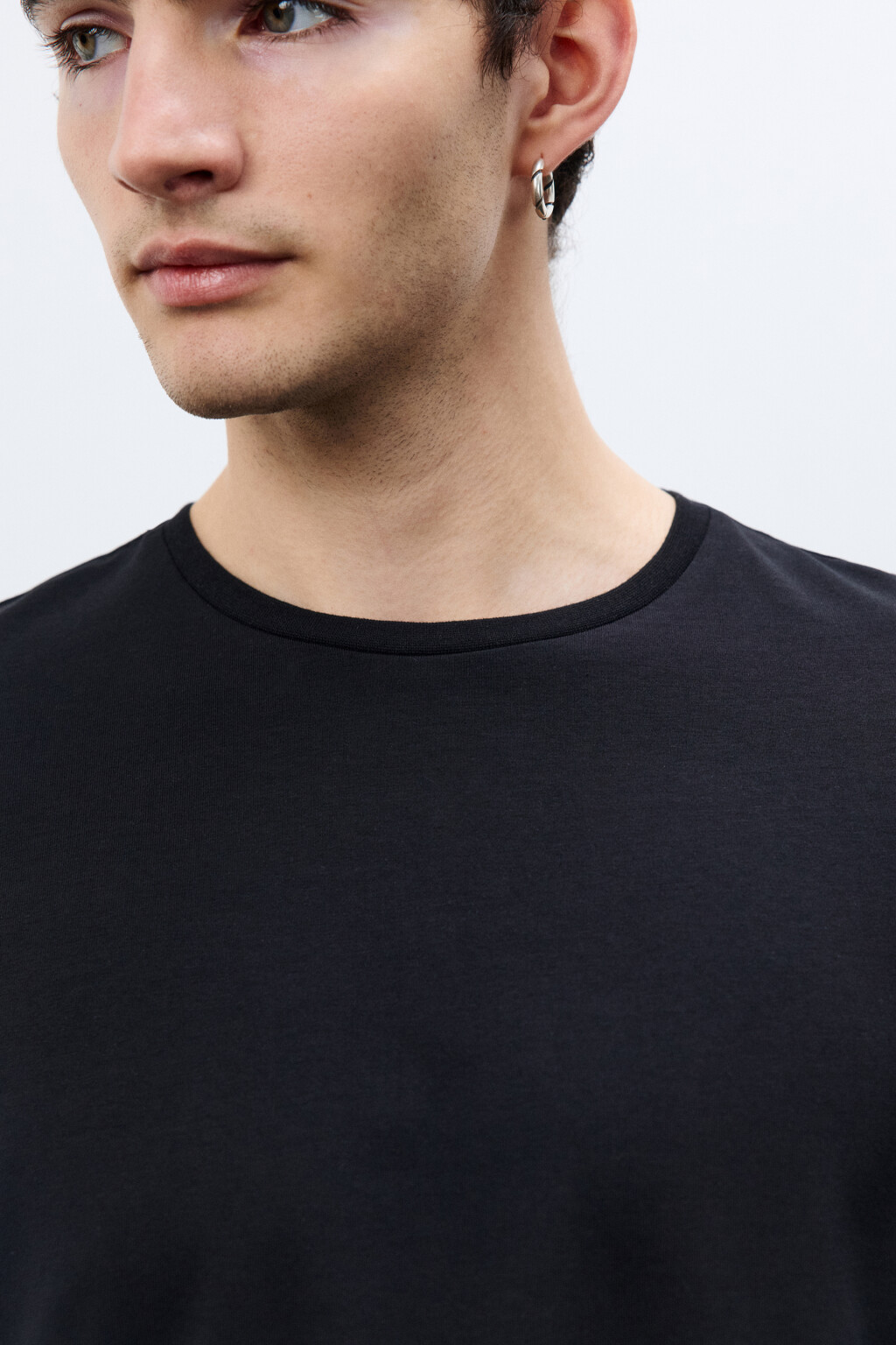 Футболка хлопковая базовая - цвет черный - 6