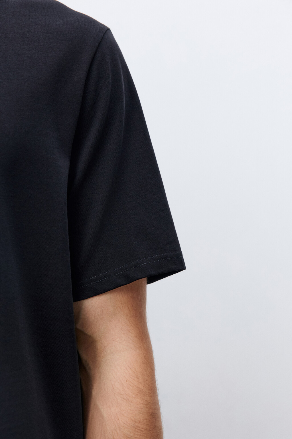 Футболка хлопковая базовая - цвет черный - 7