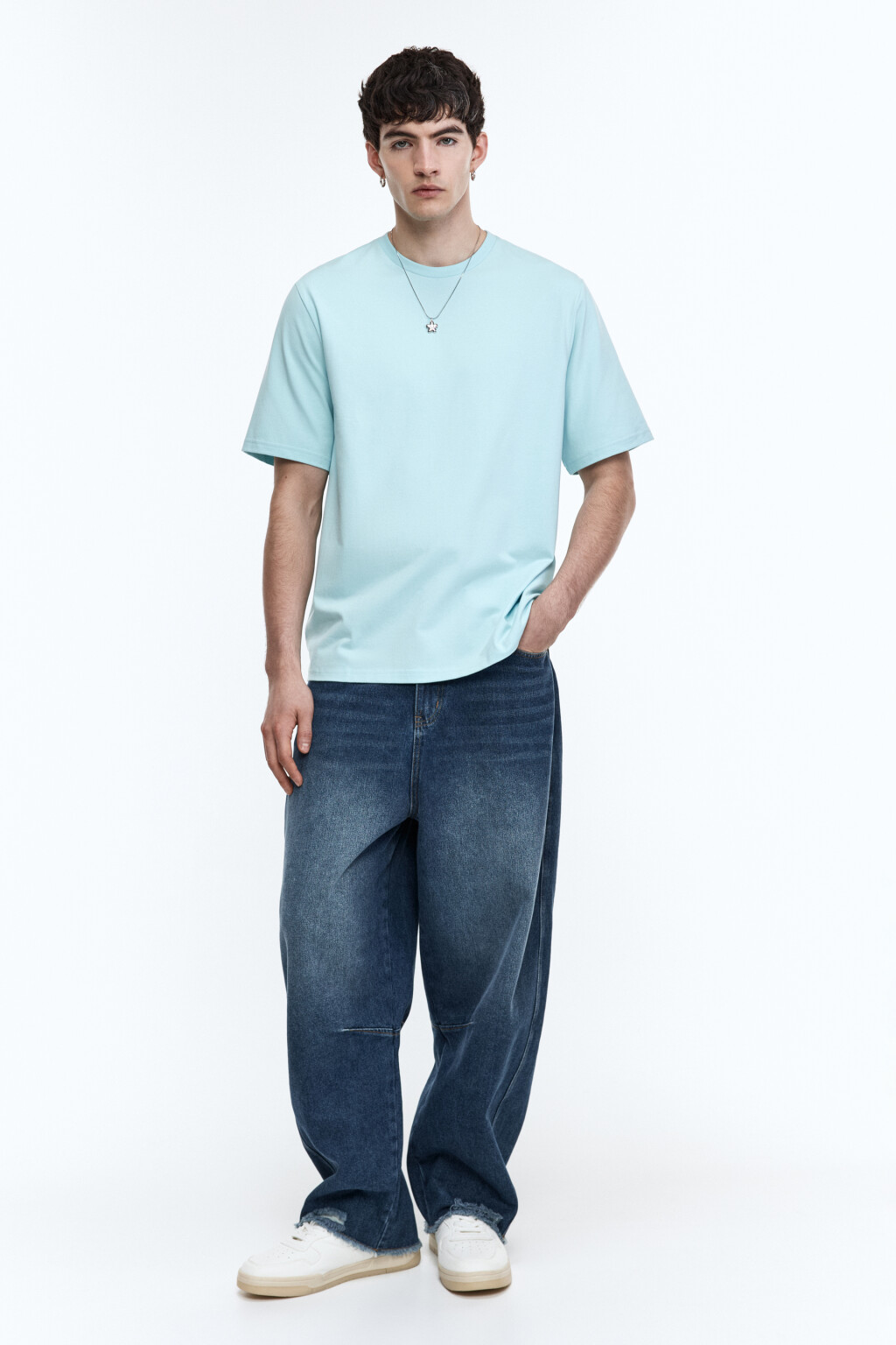 Футболка хлопковая базовая - цвет голубой - 6