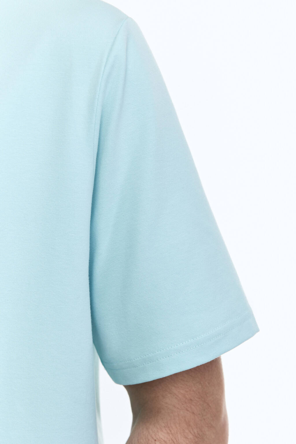 Футболка хлопковая базовая - цвет голубой - 8