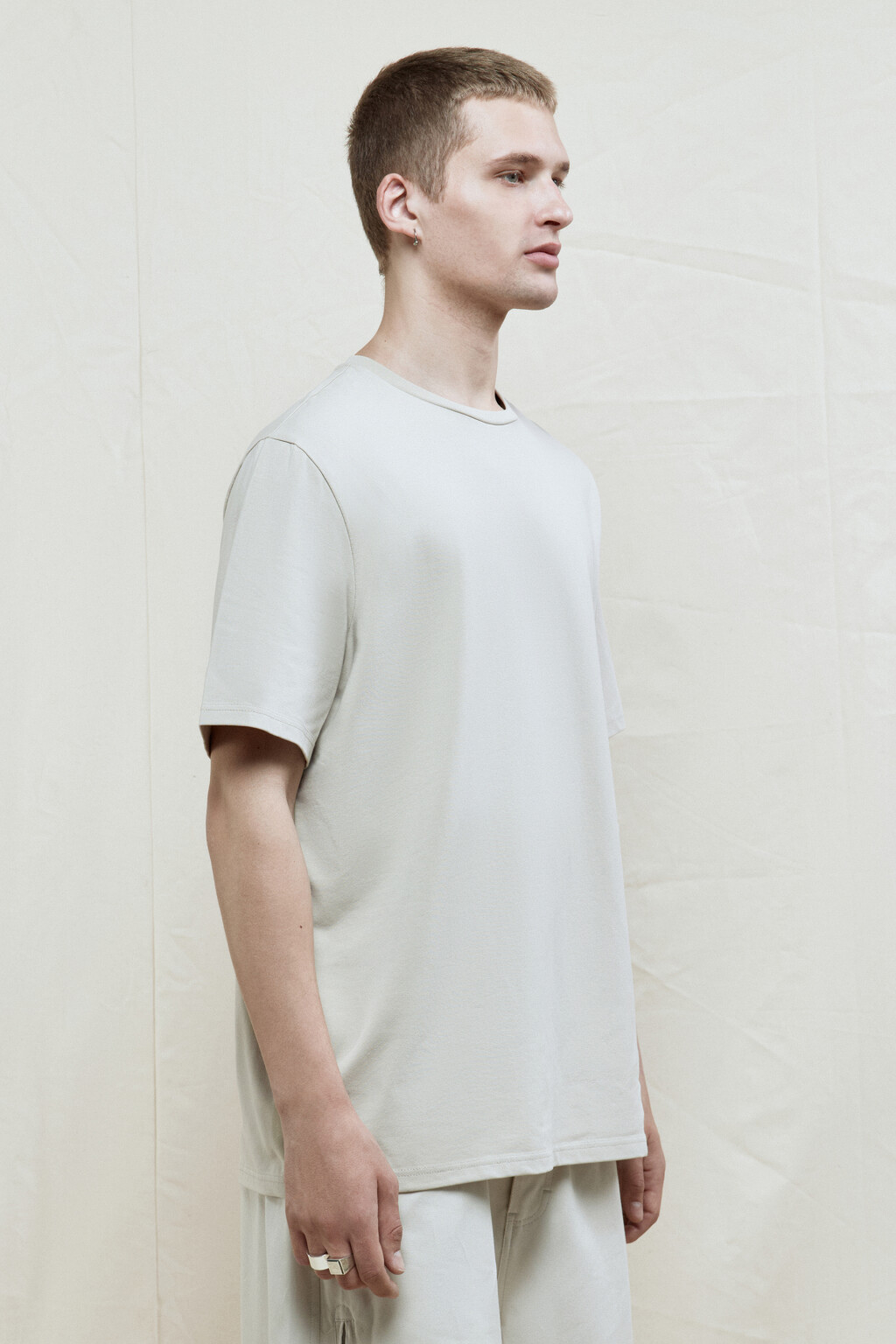 Футболка хлопковая базовая - цвет бежевый - 3