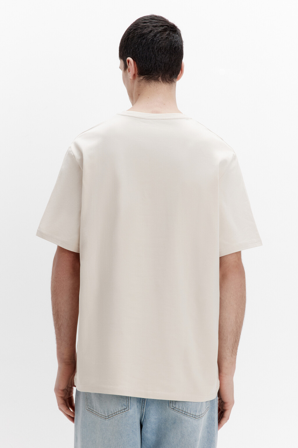 Футболка хлопковая базовая - цвет бежевый - 3