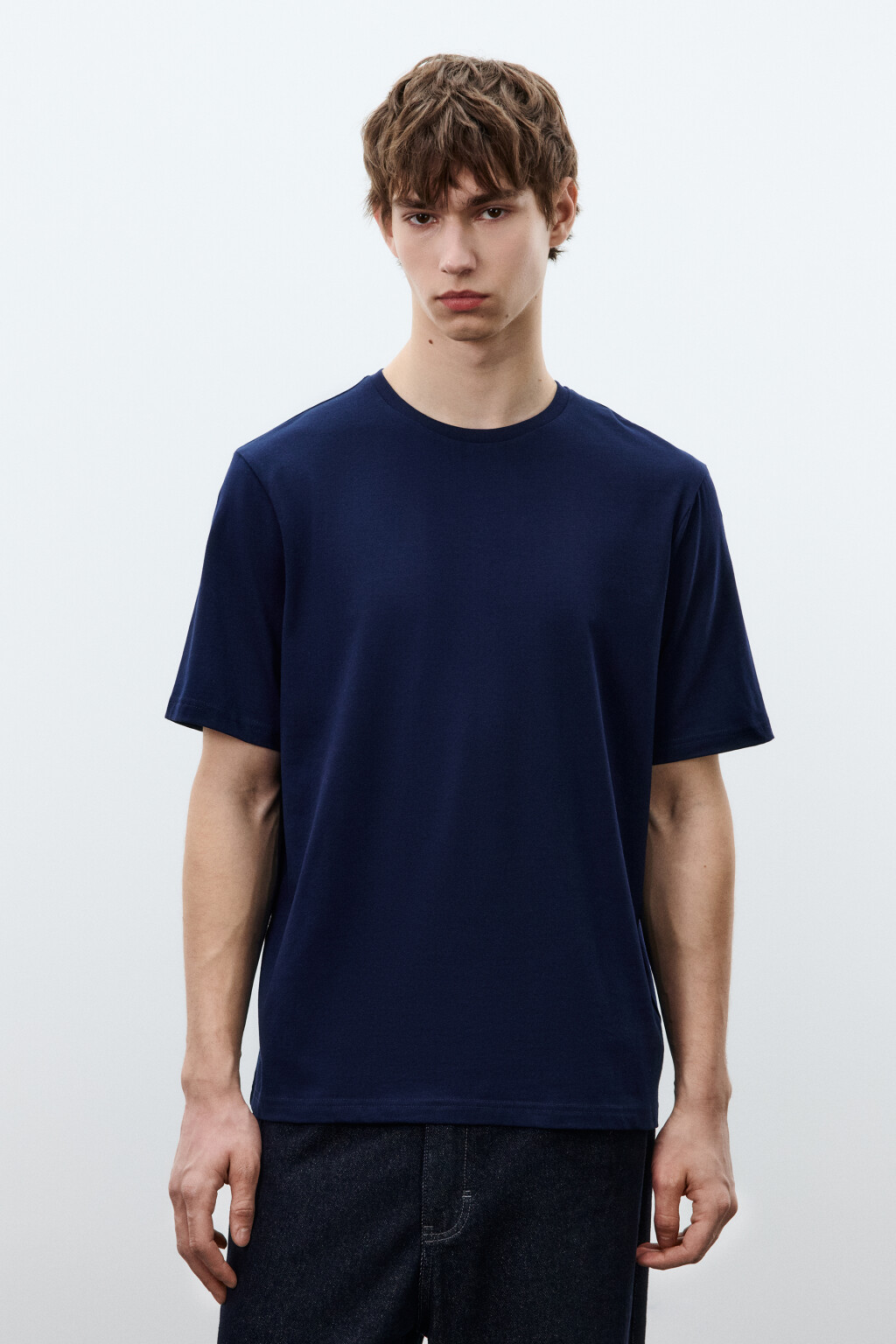 Футболка хлопковая базовая - цвет синий - 2