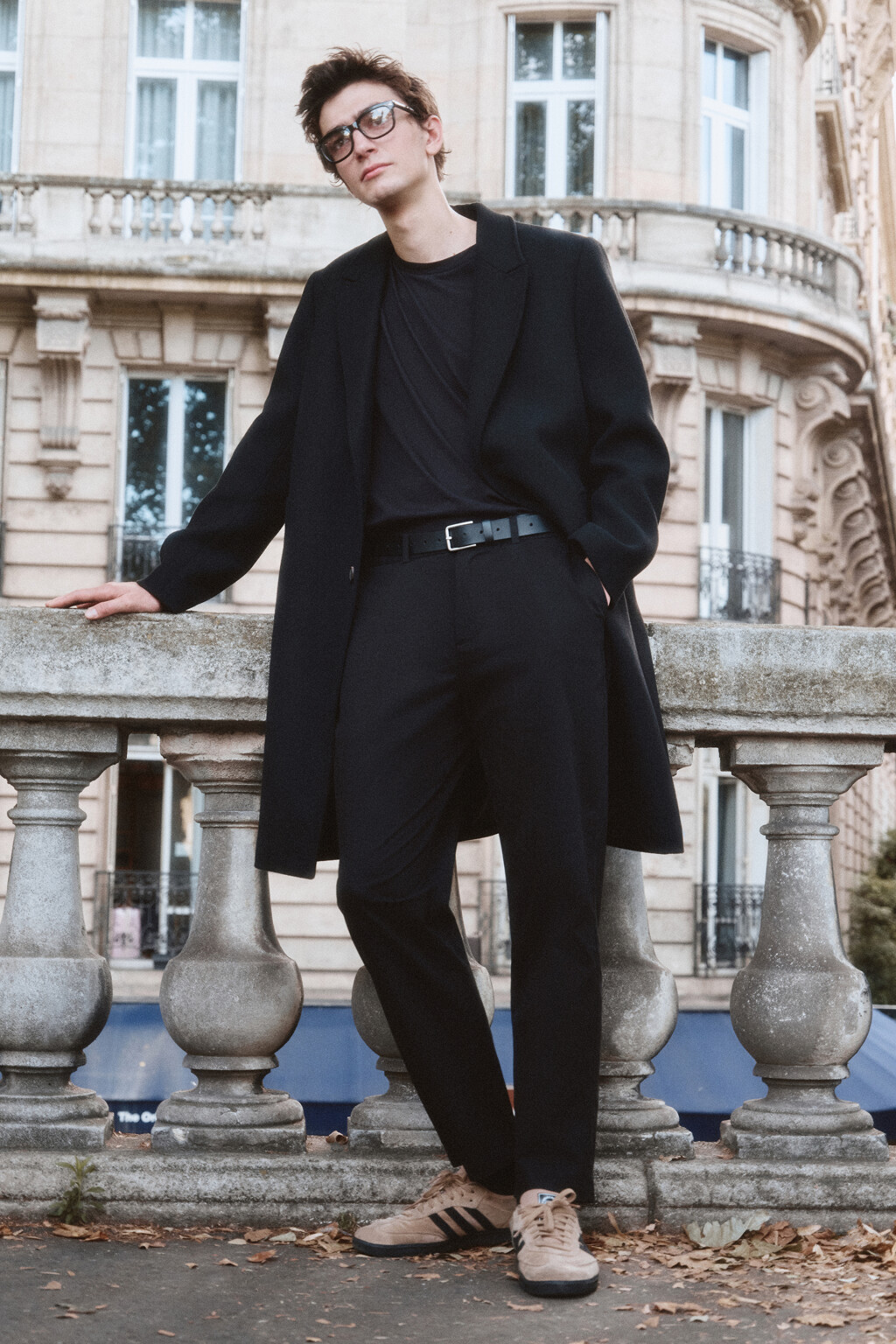 Брюки-чинос костюмные из твиловой ткани - цвет черный - 7