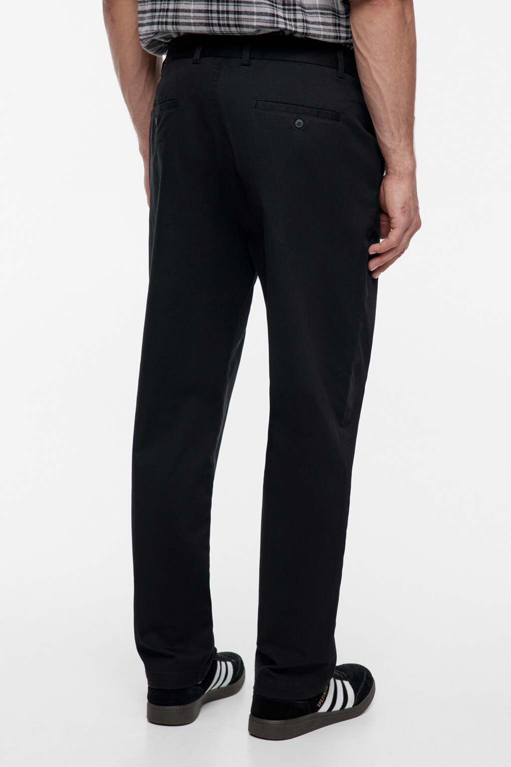 Брюки-чинос костюмные из твиловой ткани - цвет черный - 3