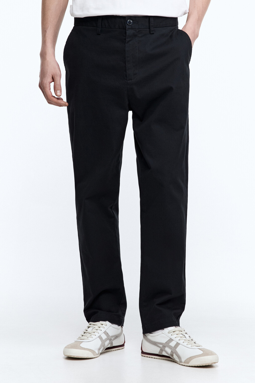 Брюки-чинос костюмные из твиловой ткани - цвет синий - 2