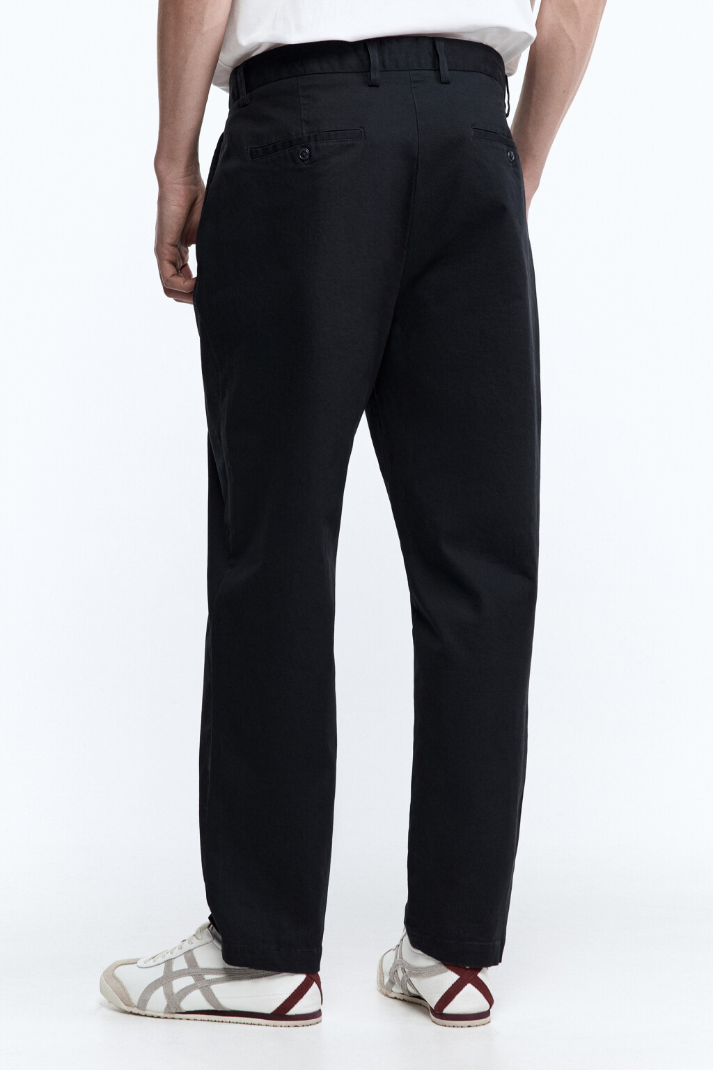 Брюки-чинос костюмные из твиловой ткани - цвет синий - 4