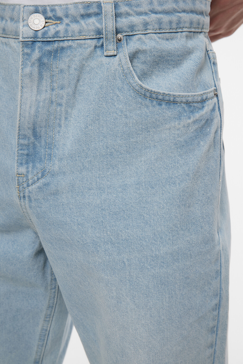 Джинсы tapered зауженные базовые со средней посадкой - цвет голубой - 8