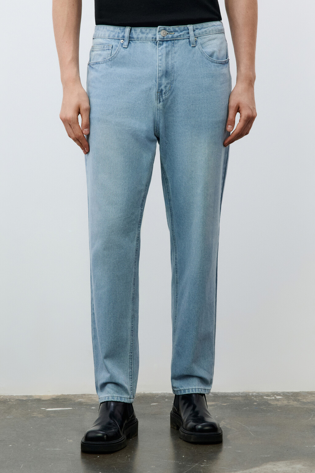 Джинсы зауженные базовые - цвет голубой - 2