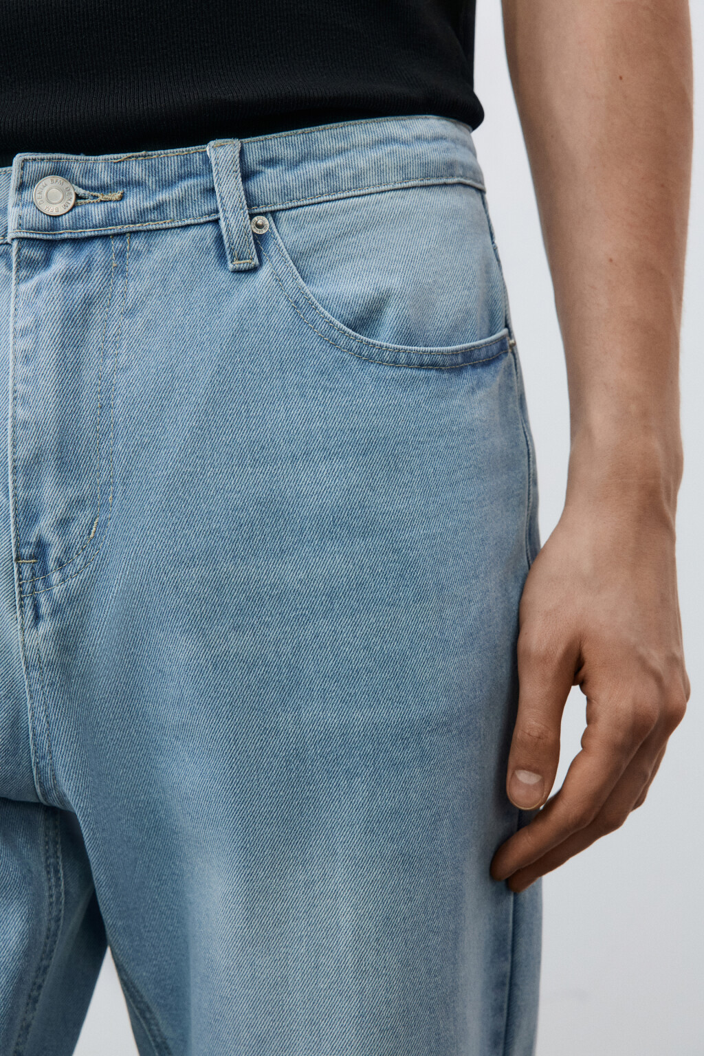 Джинсы зауженные базовые - цвет голубой - 5