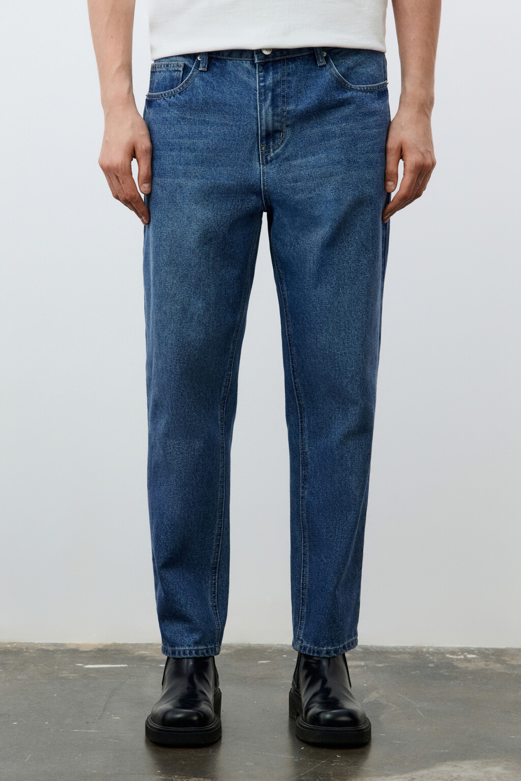 Джинсы зауженные базовые - цвет голубой - 3