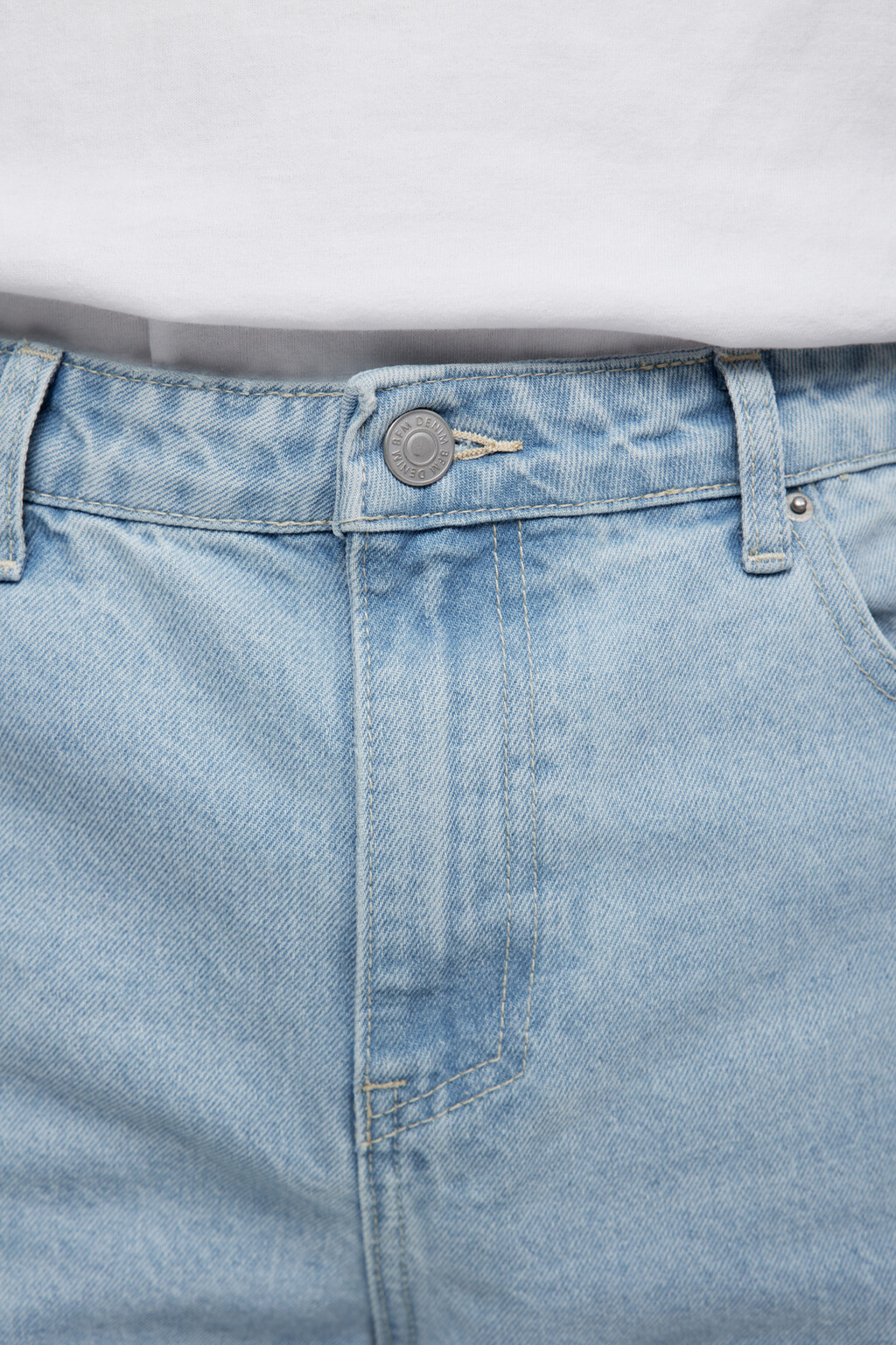 Джинсы tapered зауженные со средней посадкой - цвет голубой - 5