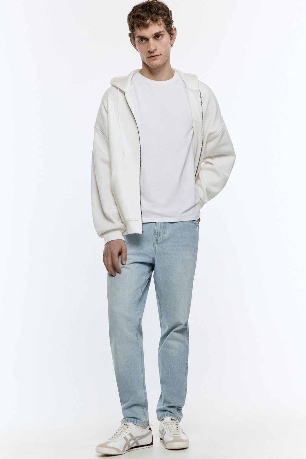 Джинсы зауженные базовые со средней посадкой - цвет голубой - 1