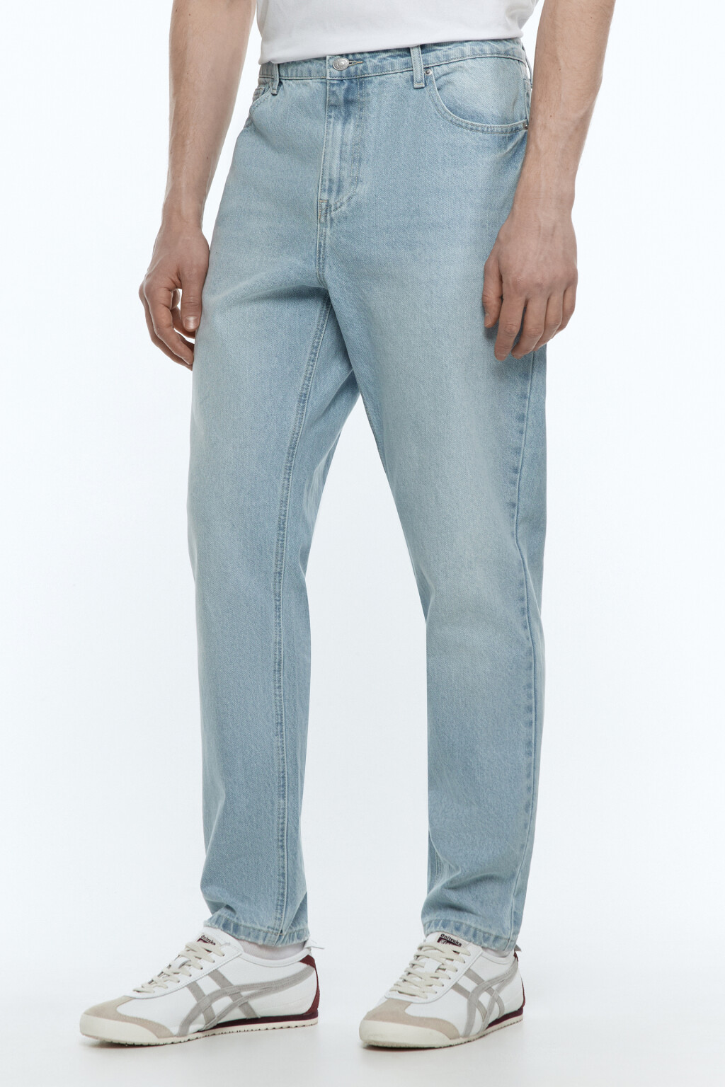 Джинсы зауженные базовые со средней посадкой - цвет голубой - 3