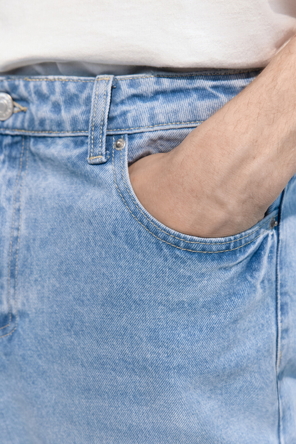 Джинсы tapered зауженные со средней посадкой - цвет голубой - 7