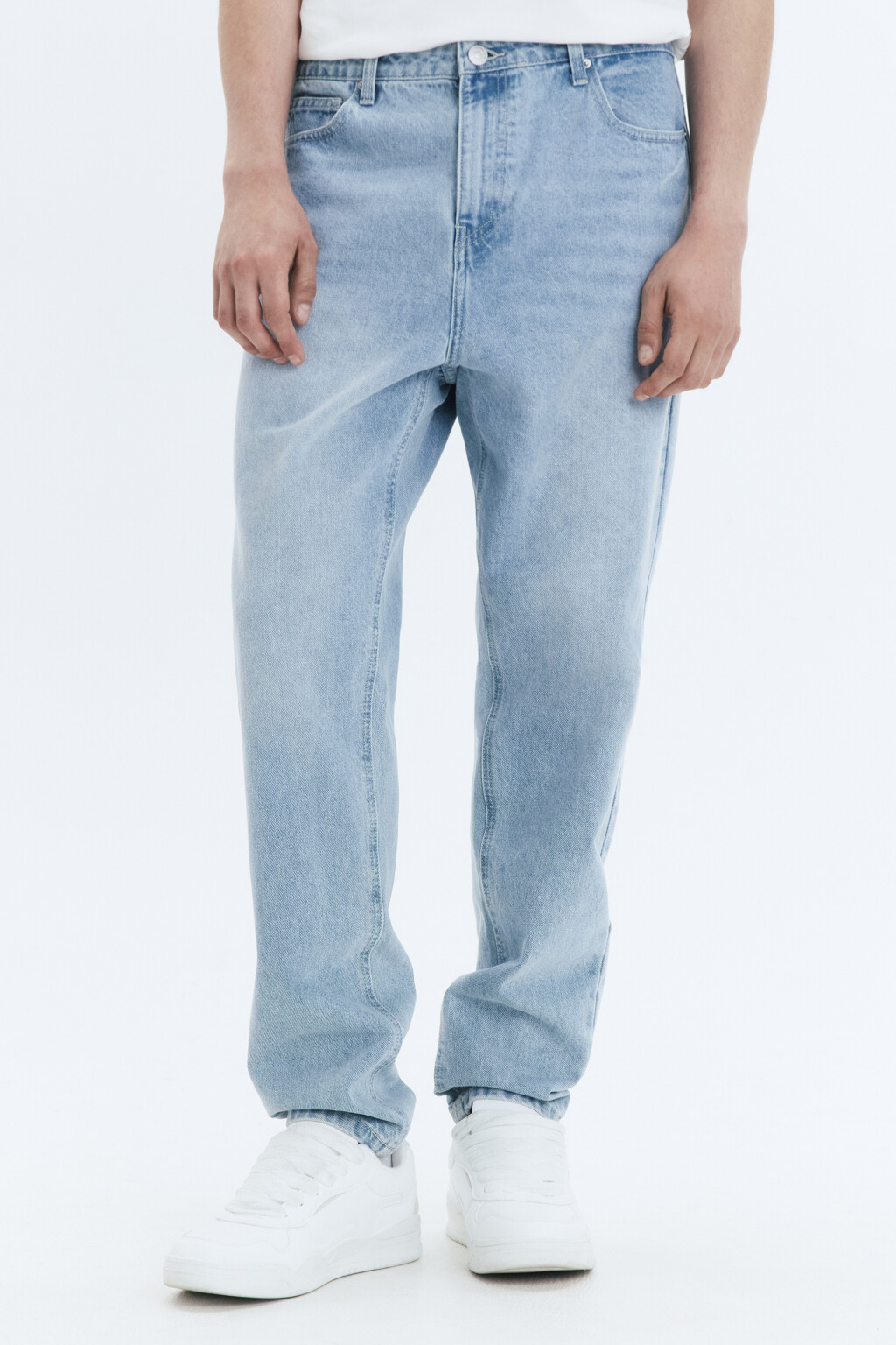 Джинсы tapered fit зауженные со средней посадкой - цвет голубой - 2