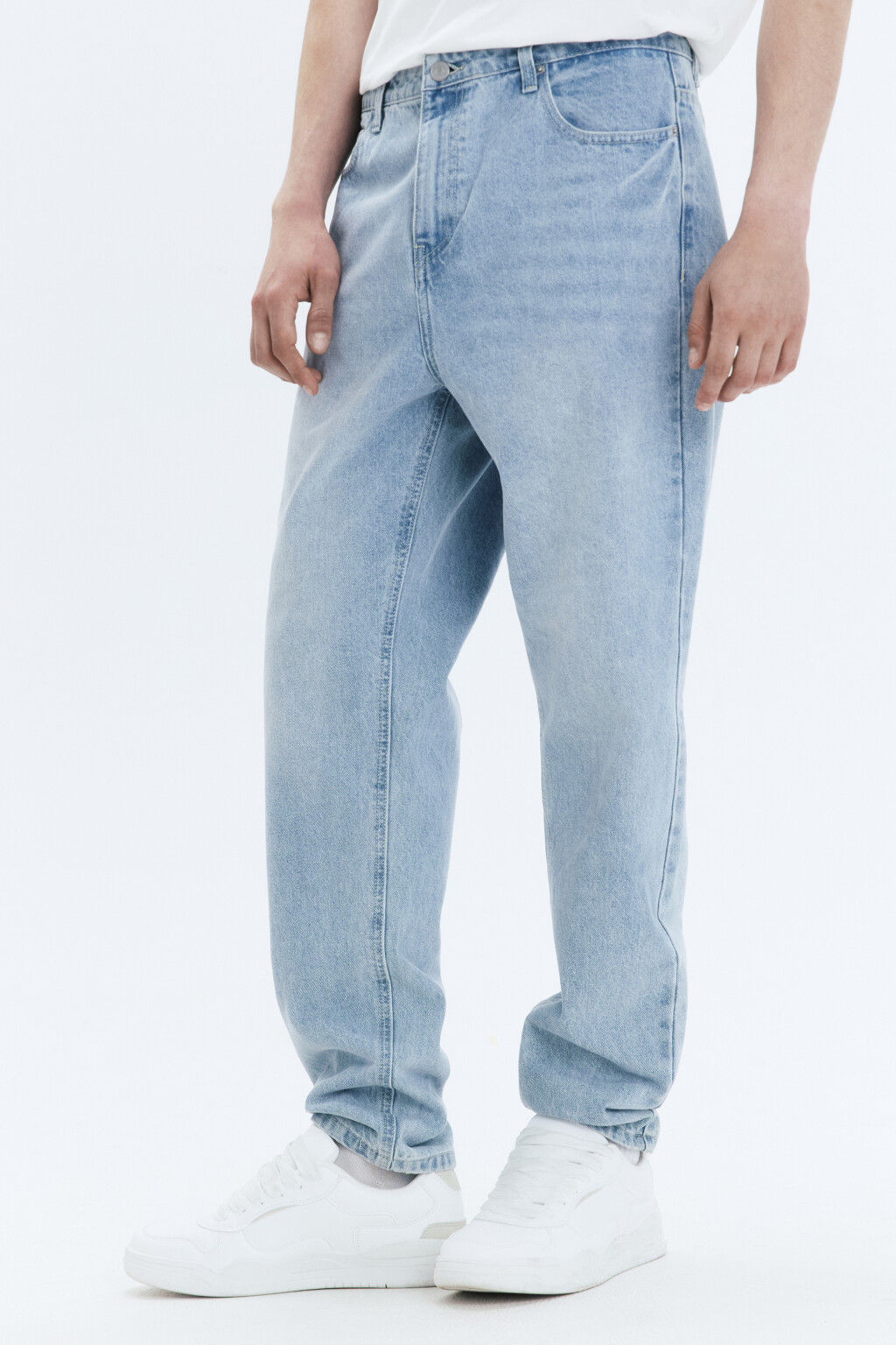 Джинсы tapered fit зауженные со средней посадкой - цвет голубой - 3