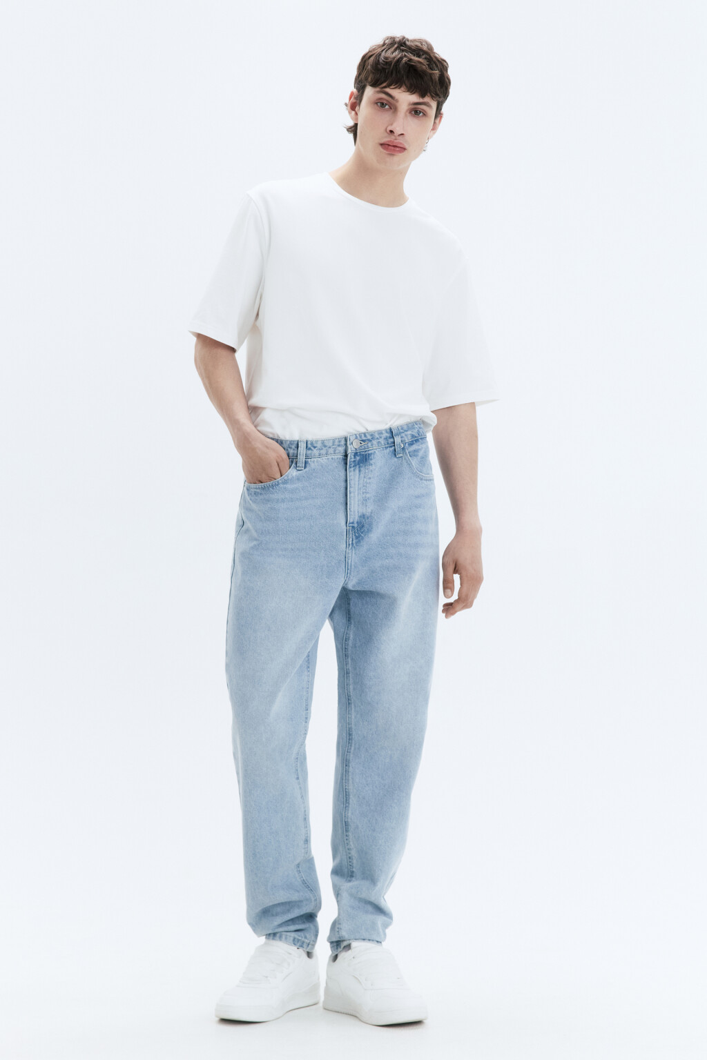 Джинсы tapered fit зауженные со средней посадкой - цвет голубой - 5