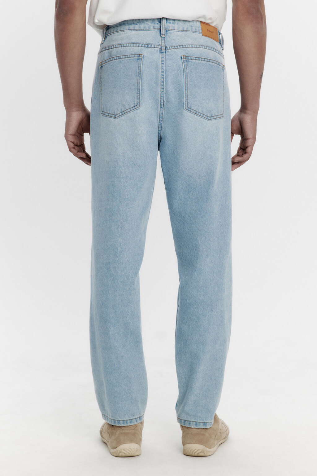 Джинсы зауженные со средней посадкой - цвет голубой - 3