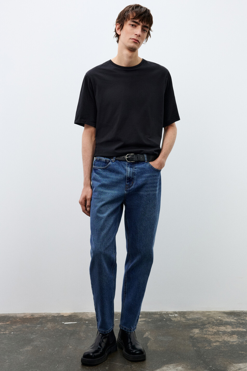 Джинсы зауженные базовые - цвет голубой - 1