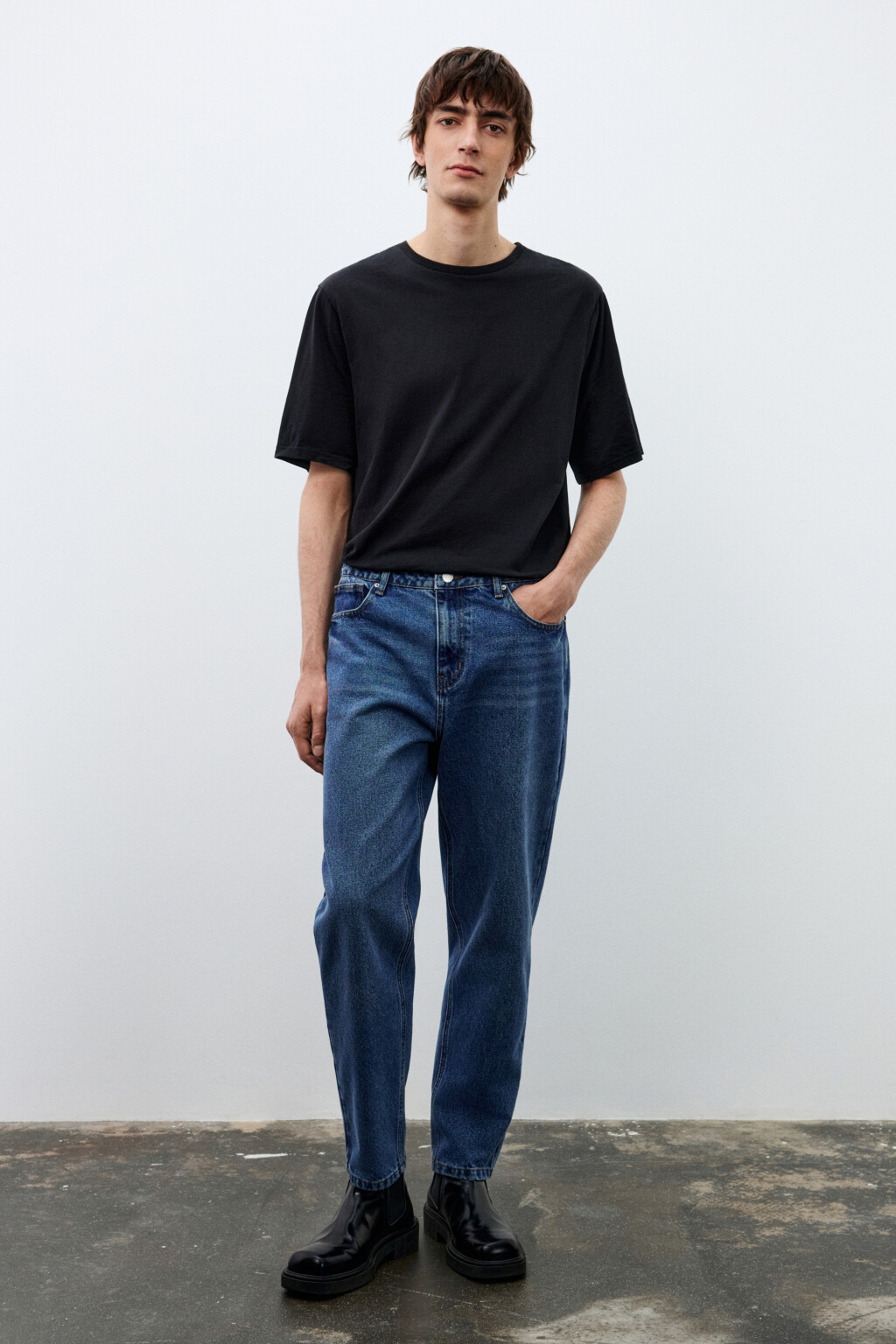 Джинсы зауженные базовые - цвет голубой - 4