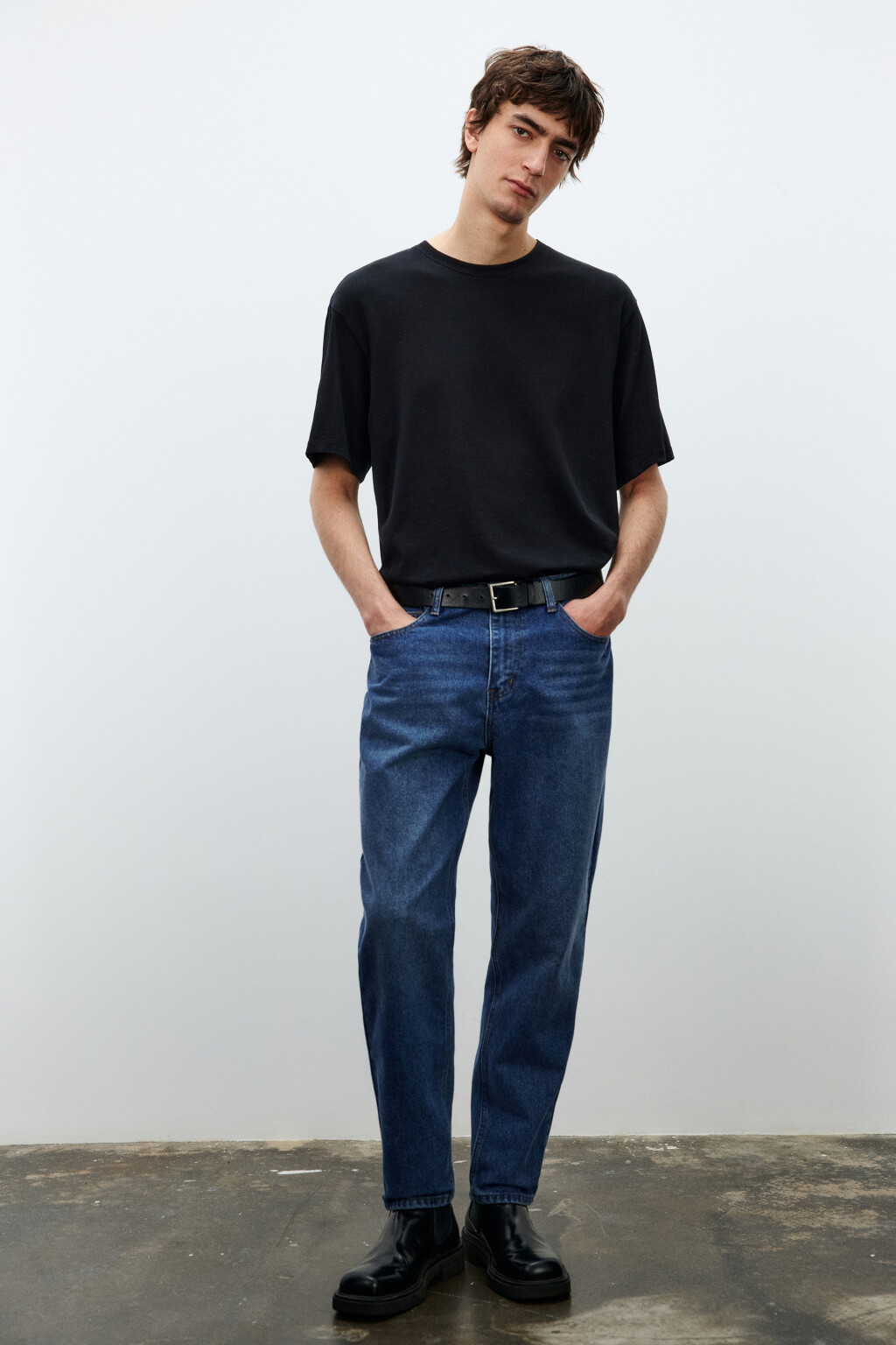 Джинсы зауженные базовые - цвет голубой - 1