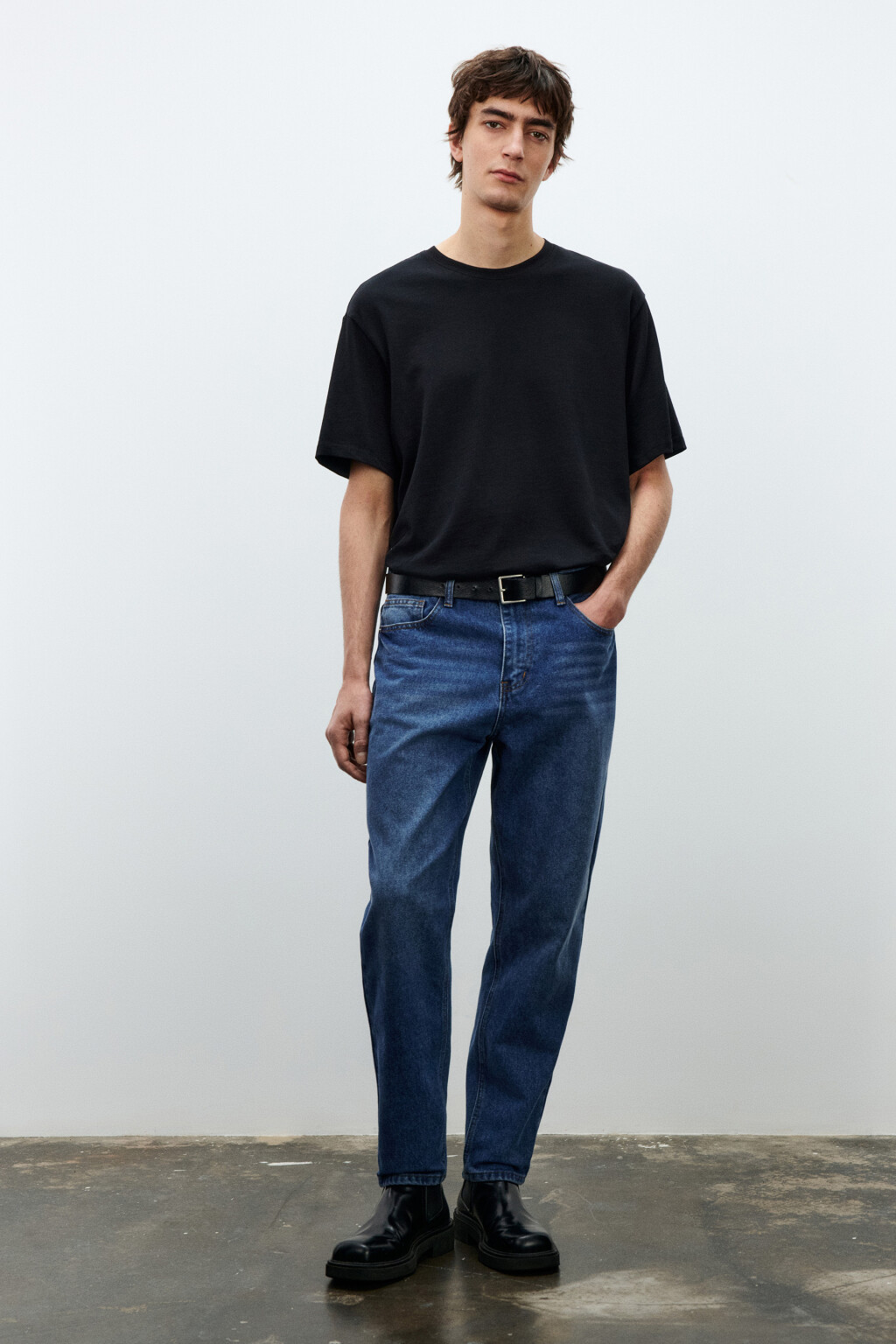 Джинсы зауженные базовые - цвет голубой - 4