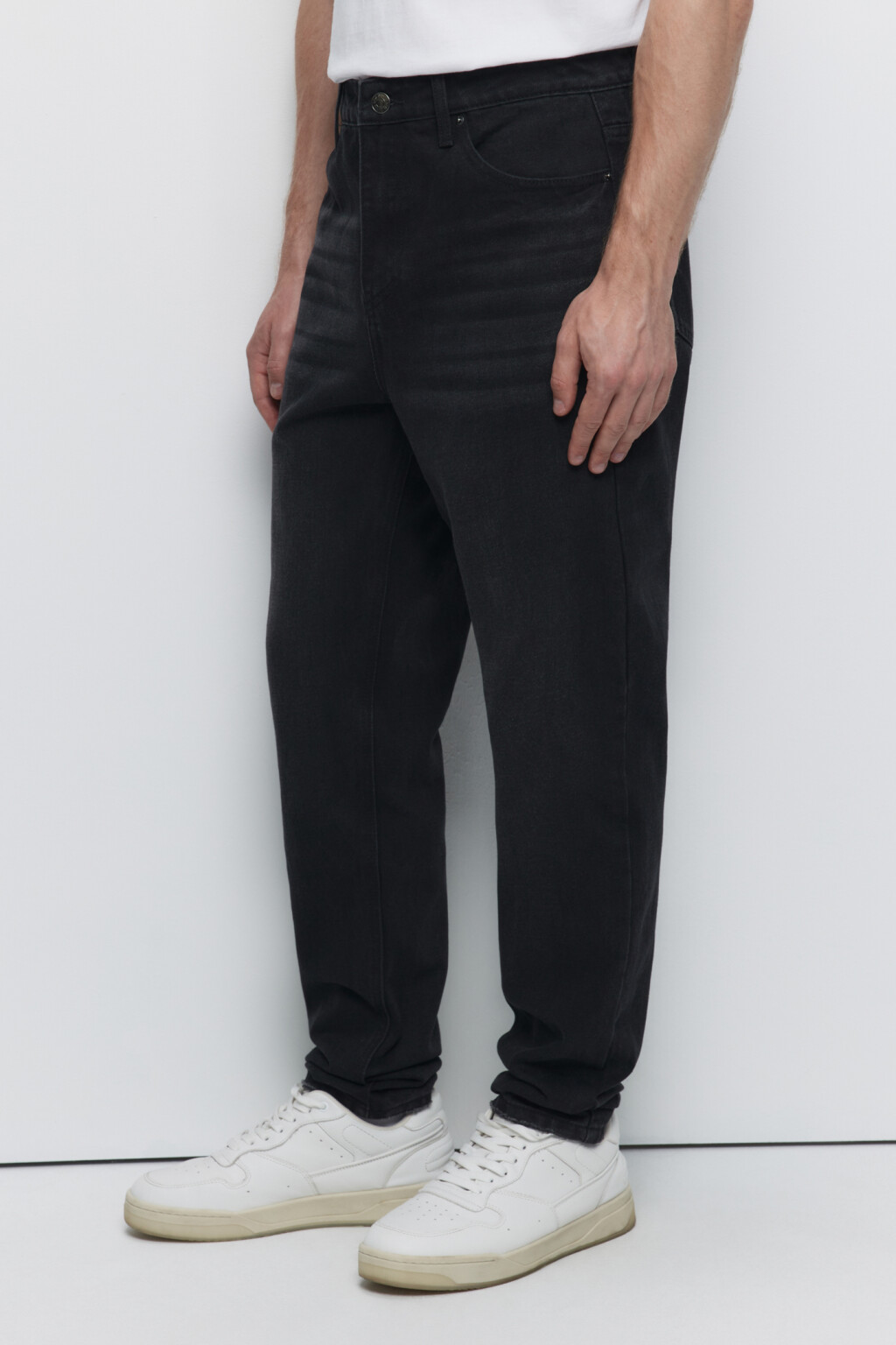 Джинсы tapered зауженные базовые со средней посадкой - цвет серый - 2