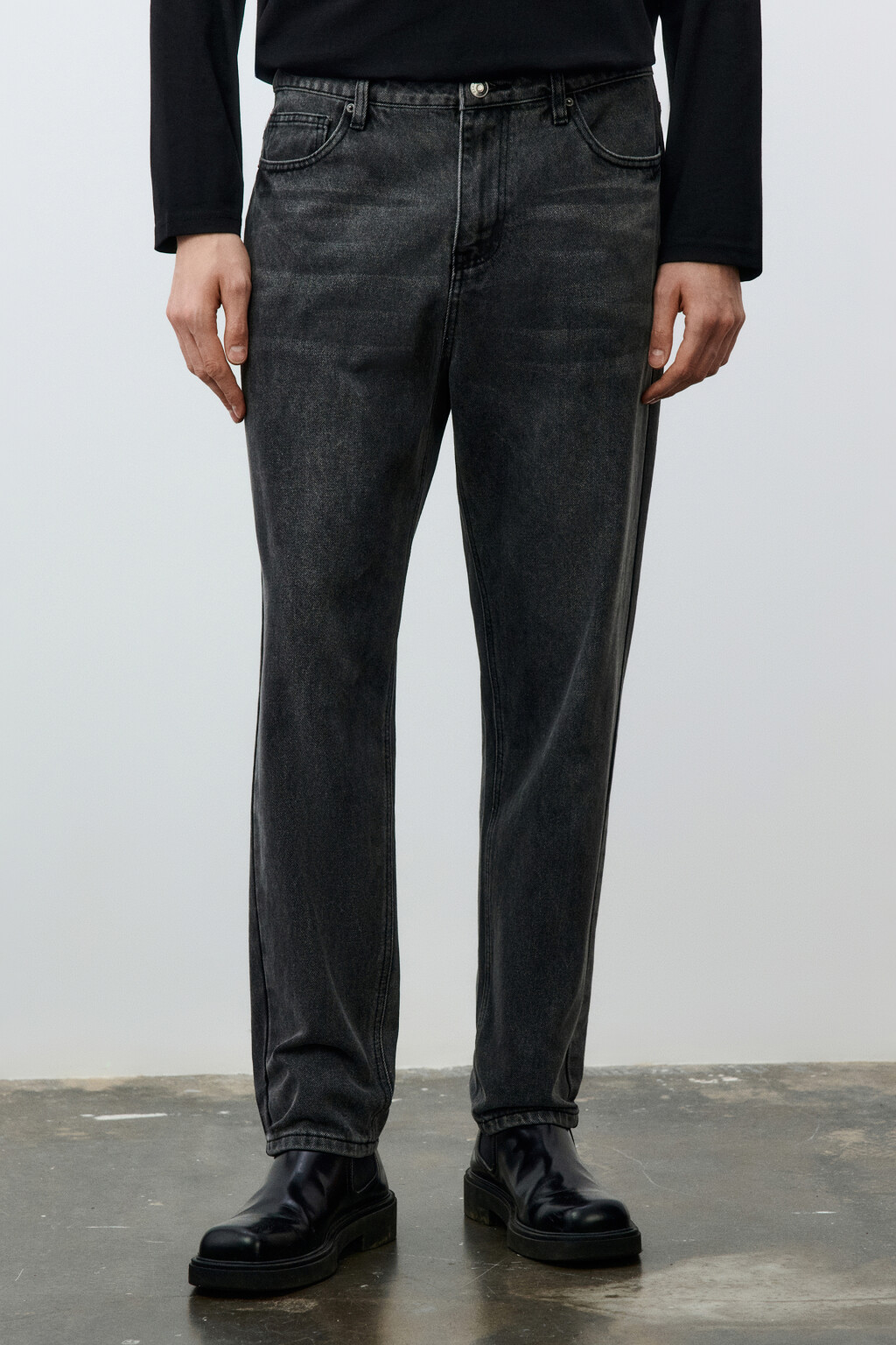 Джинсы зауженные базовые - цвет серый - 2
