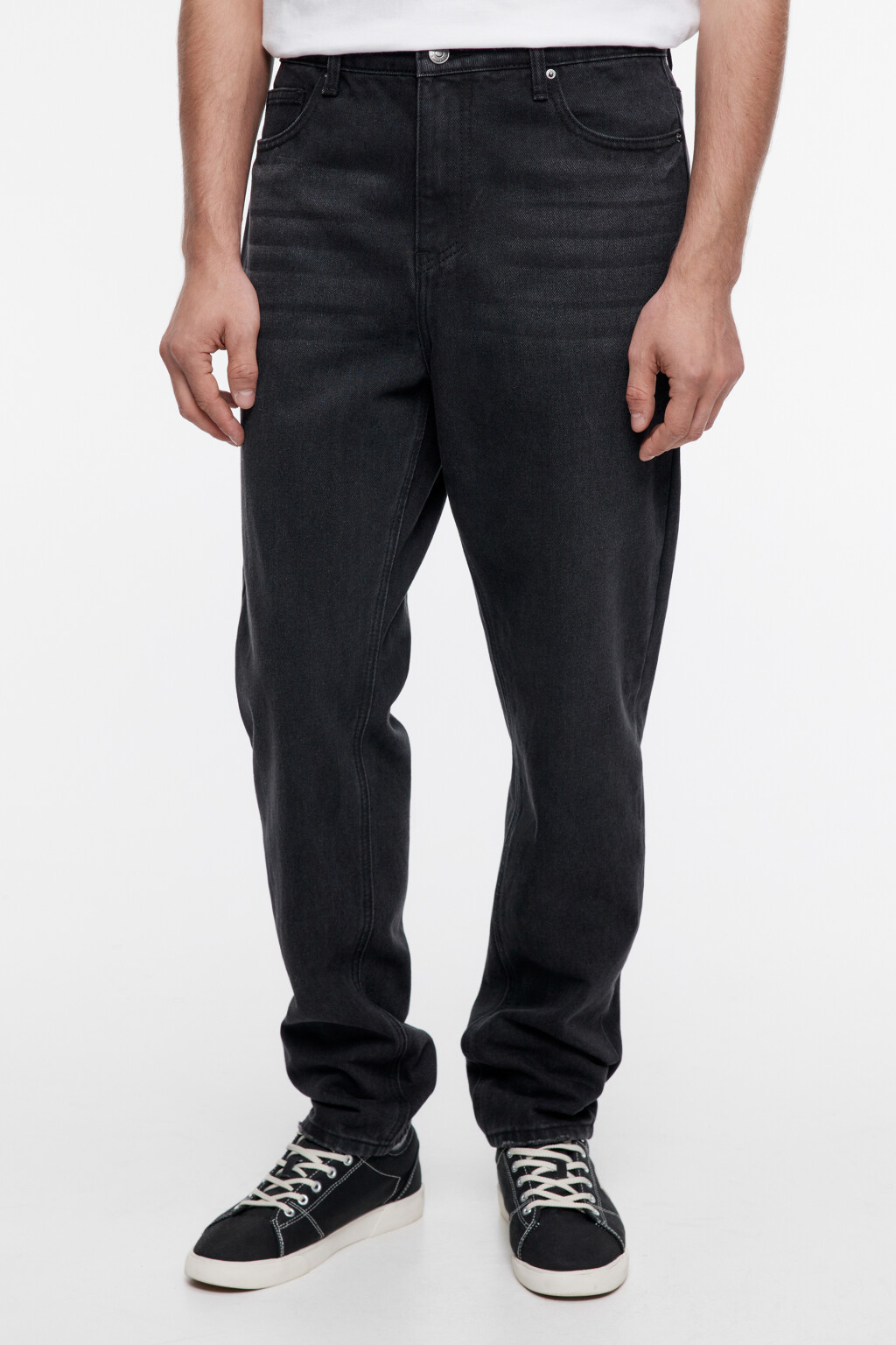Джинсы tapered зауженные со средней посадкой - цвет черный - 1