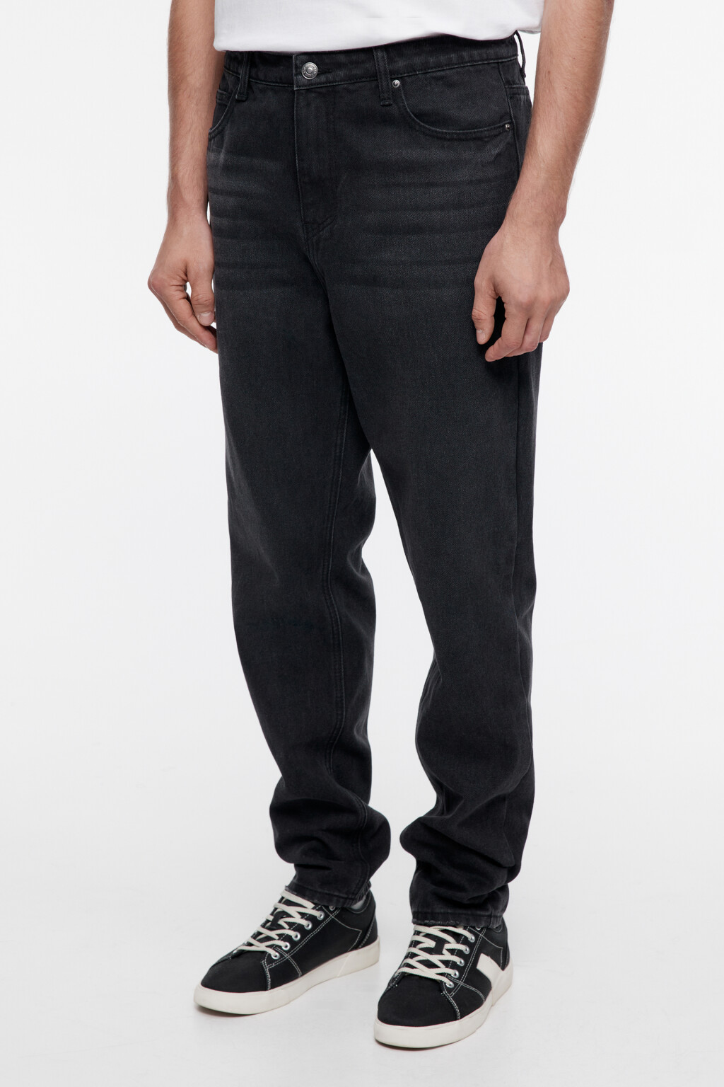 Джинсы tapered зауженные со средней посадкой - цвет черный - 2