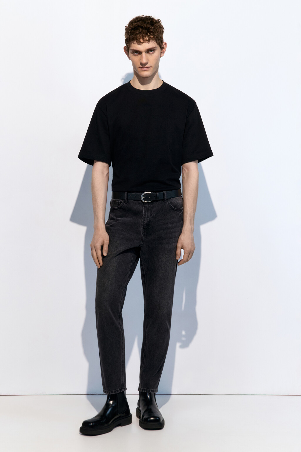 Джинсы tapered зауженные базовые - цвет серый - 5