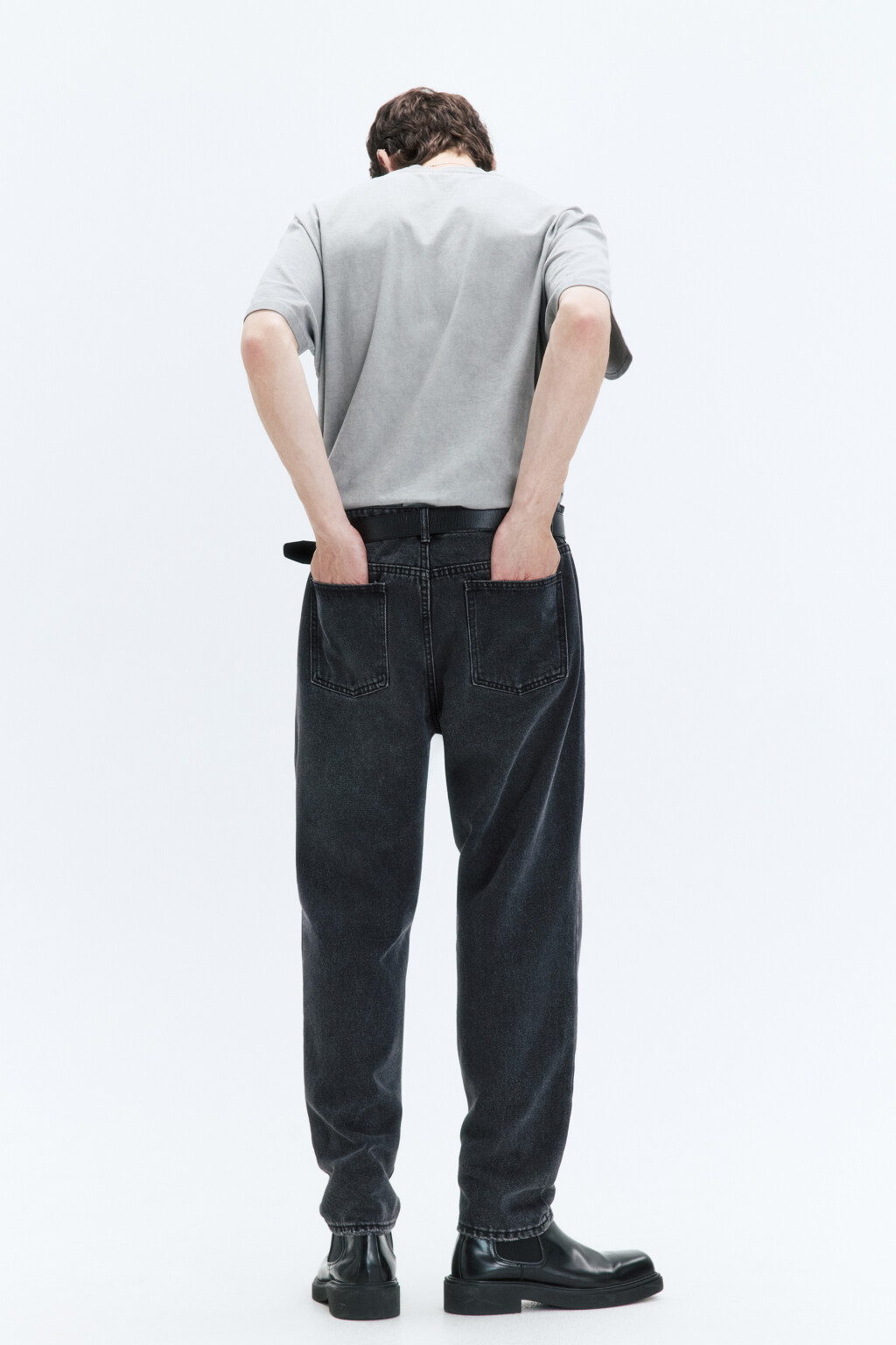 Джинсы tapered fit зауженные со средней посадкой - цвет серый - 2