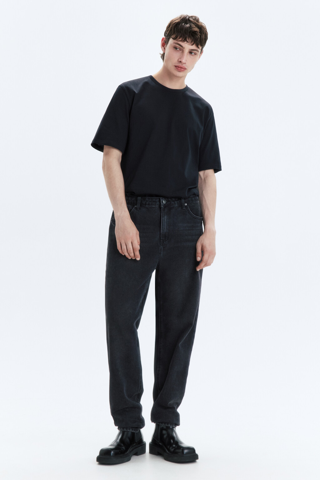 Джинсы tapered fit зауженные со средней посадкой - цвет черный - 5