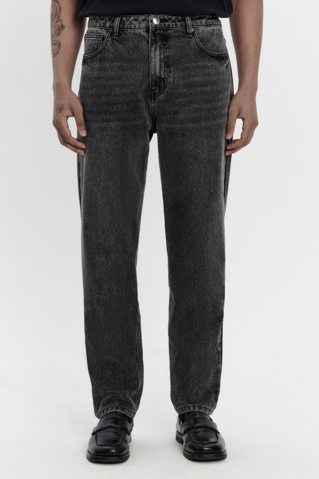 Джинсы зауженные со средней посадкой - цвет серый - 2