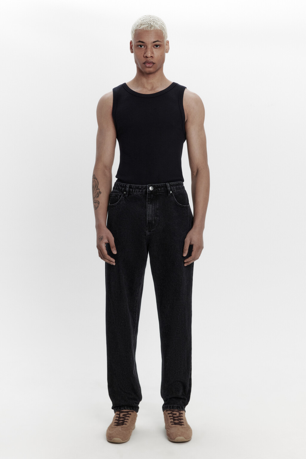 Джинсы зауженные со средней посадкой - цвет черный - 5