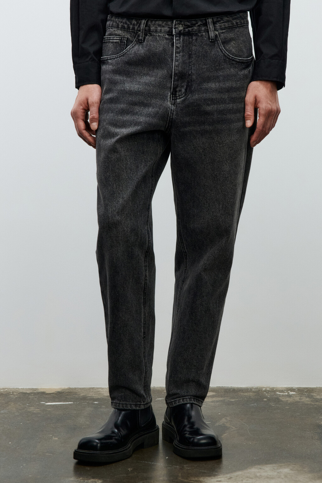 Джинсы зауженные базовые - цвет серый - 2