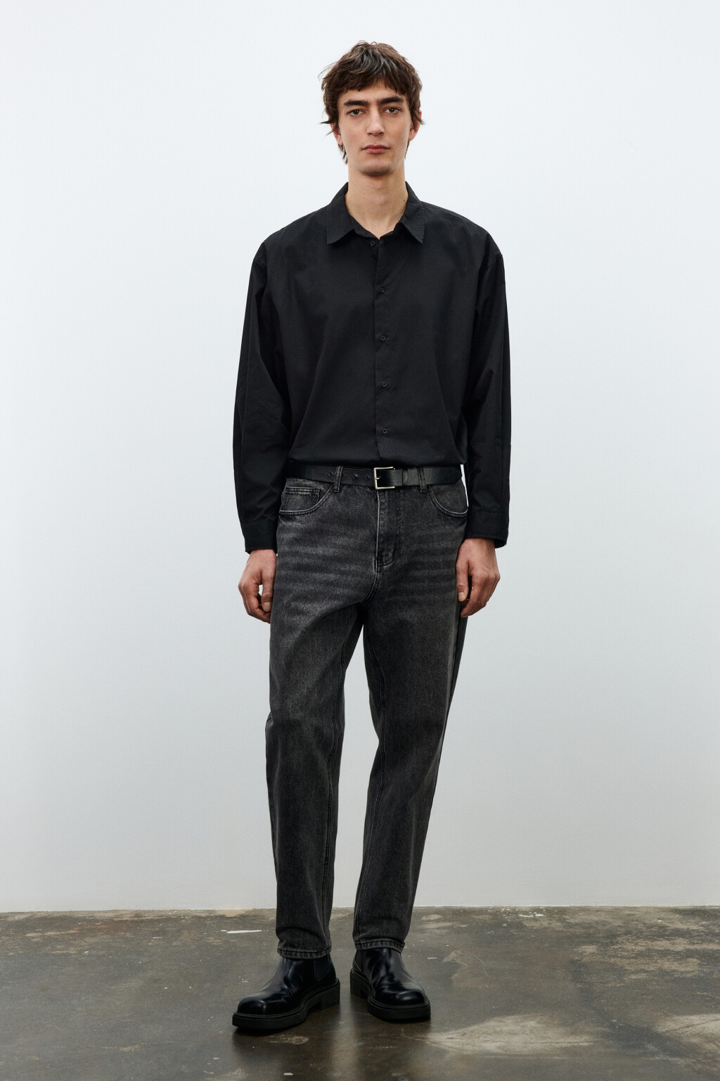 Джинсы зауженные базовые - цвет серый - 4