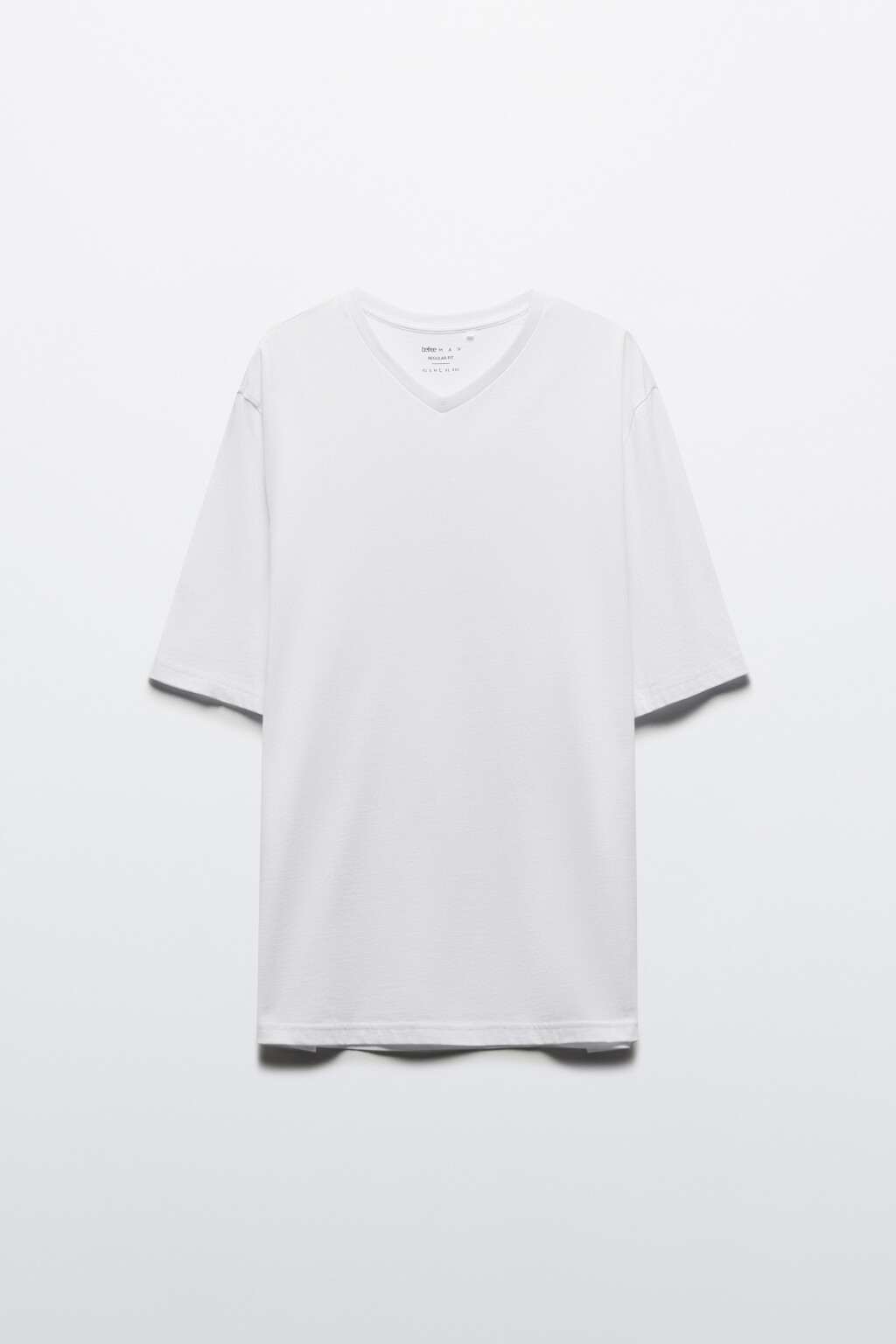 Футболка прямая с V-образным вырезом - цвет белый - 7
