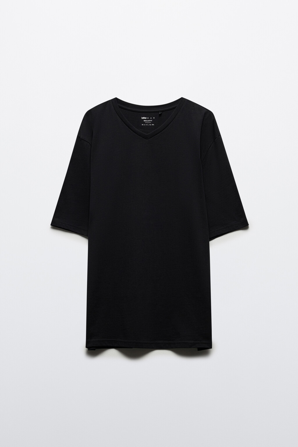 Футболка прямая с V-образным вырезом - цвет черный - 7