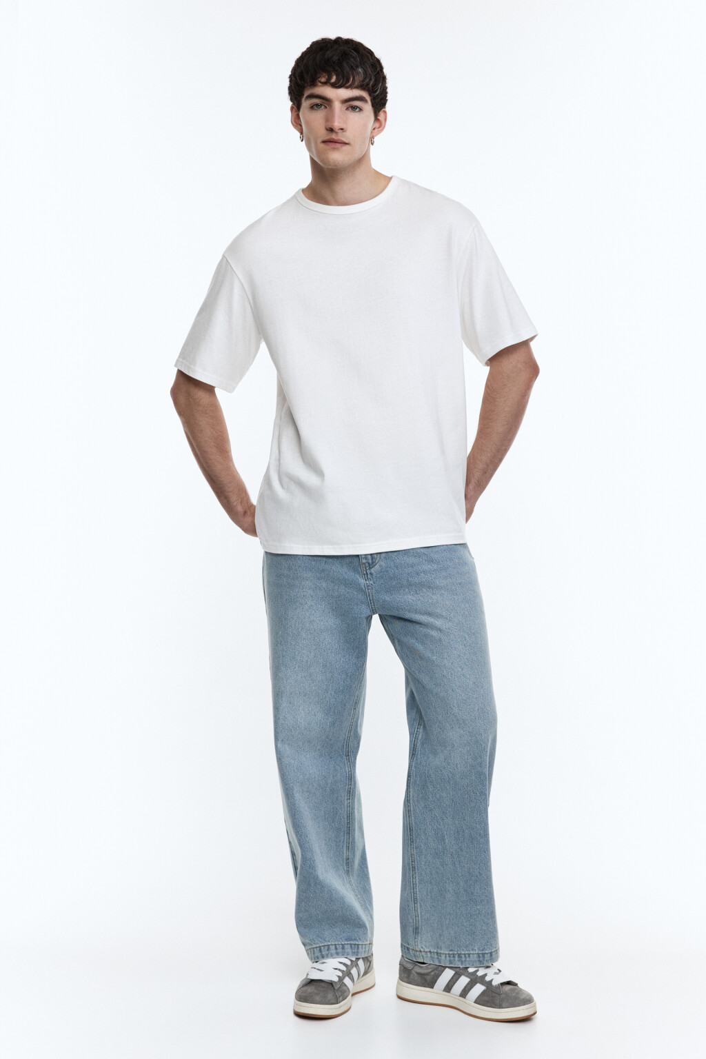 Джинсы широкие базовые - цвет голубой - 5