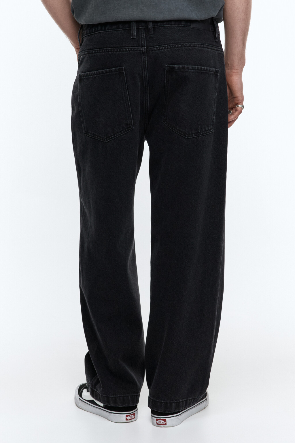 Джинсы широкие базовые - цвет черный - 3