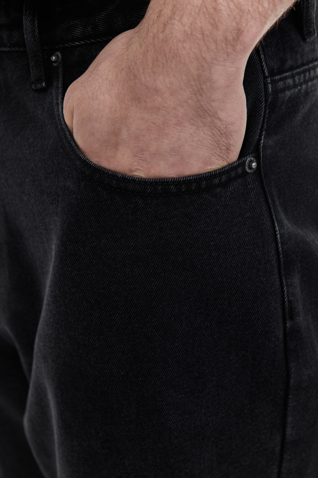 Джинсы широкие базовые - цвет черный - 6