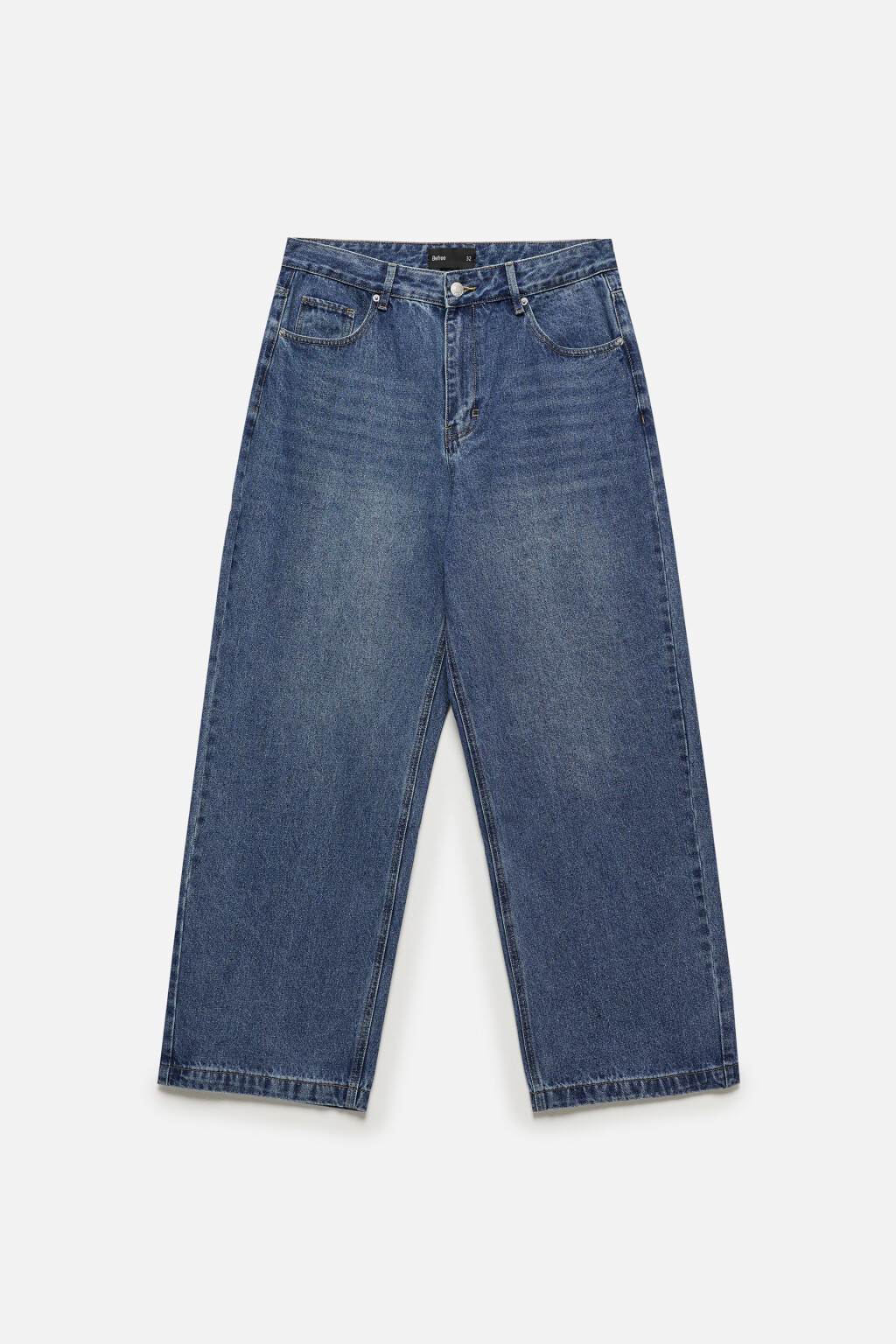 Джинсы широкие базовые со средней посадкой - цвет голубой - 8
