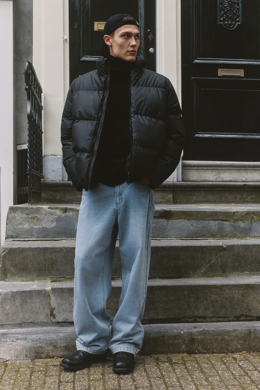 Джинсы широкие со средней посадкой - цвет голубой - 9