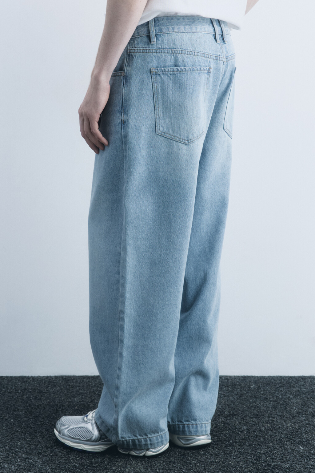 Джинсы широкие со средней посадкой - цвет голубой - 5